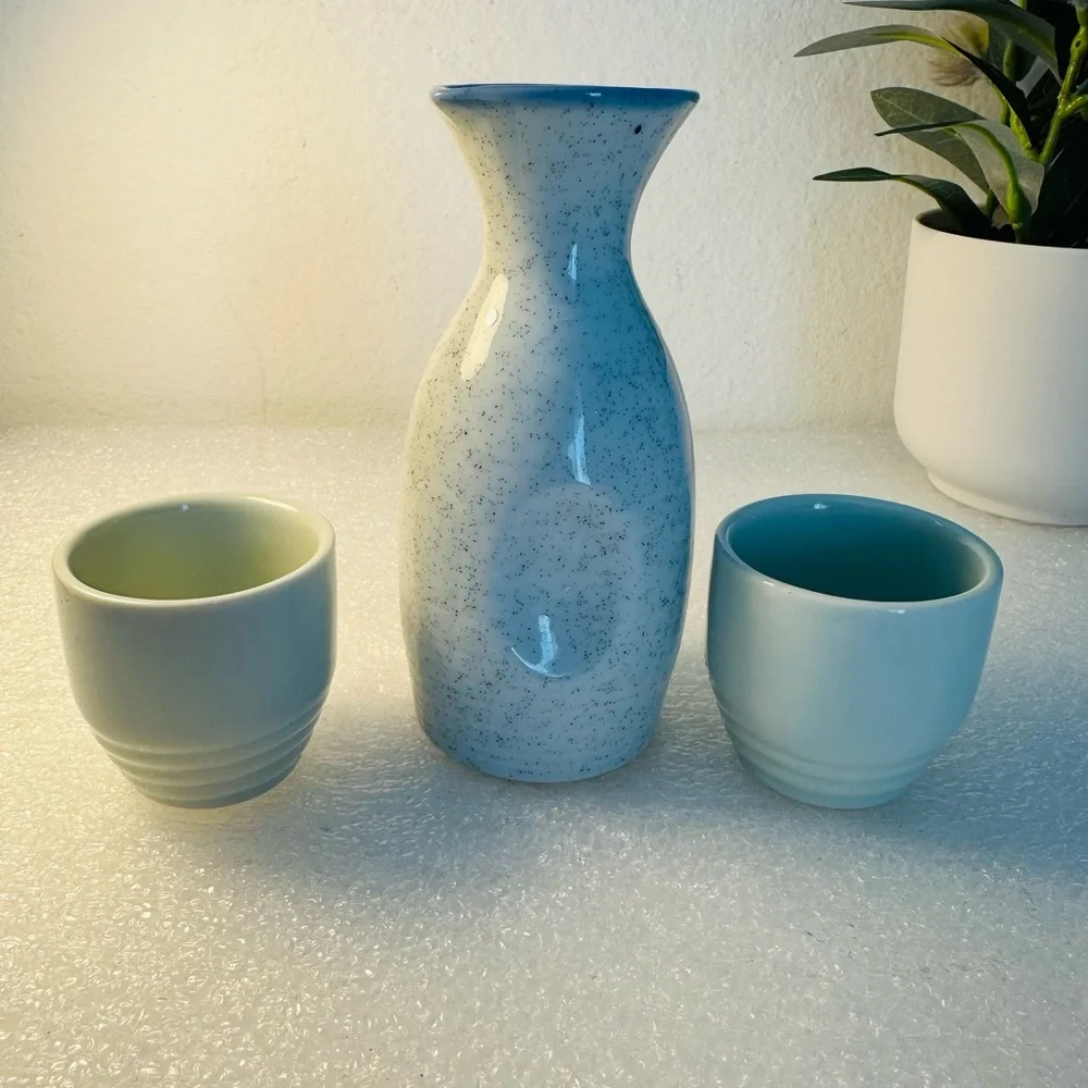 Contemporary Japanese Porcelain Sake Bottle/ No Markers Mark set of 3